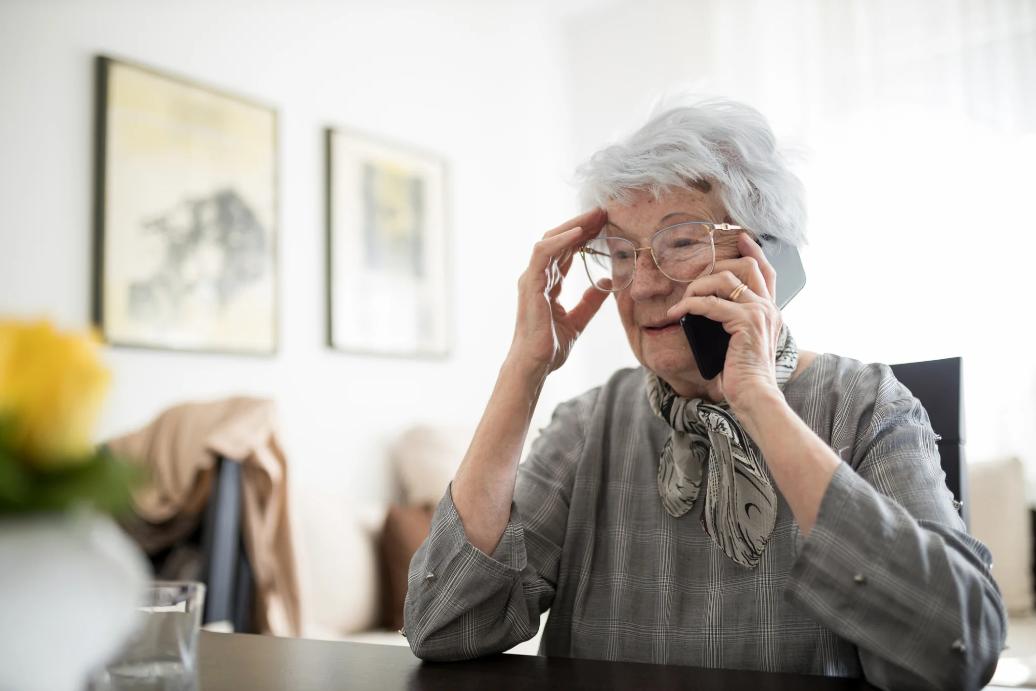 Senior woman on phone